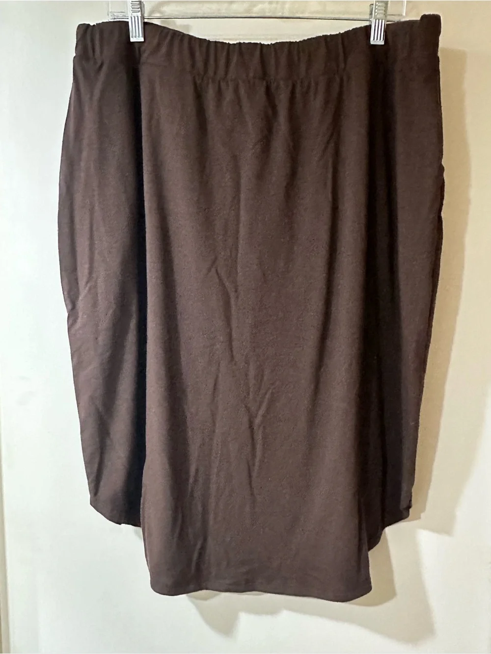 Zenana Outfitters Dark Brown Drawstring Midi Skirt